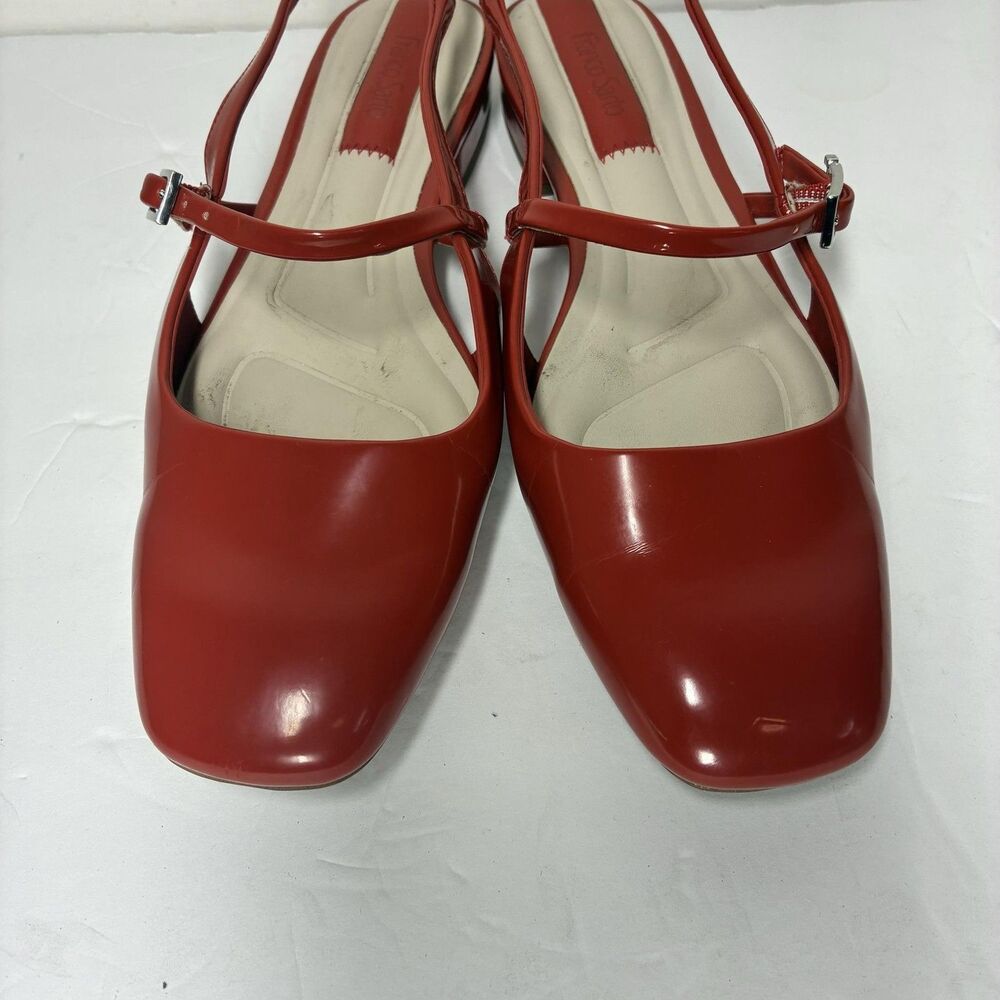 Franco Sarto L-DESTIN Shoes Womens Size 8 M Red Slingback Square Toe Flats Dress - Picture 4 of 16